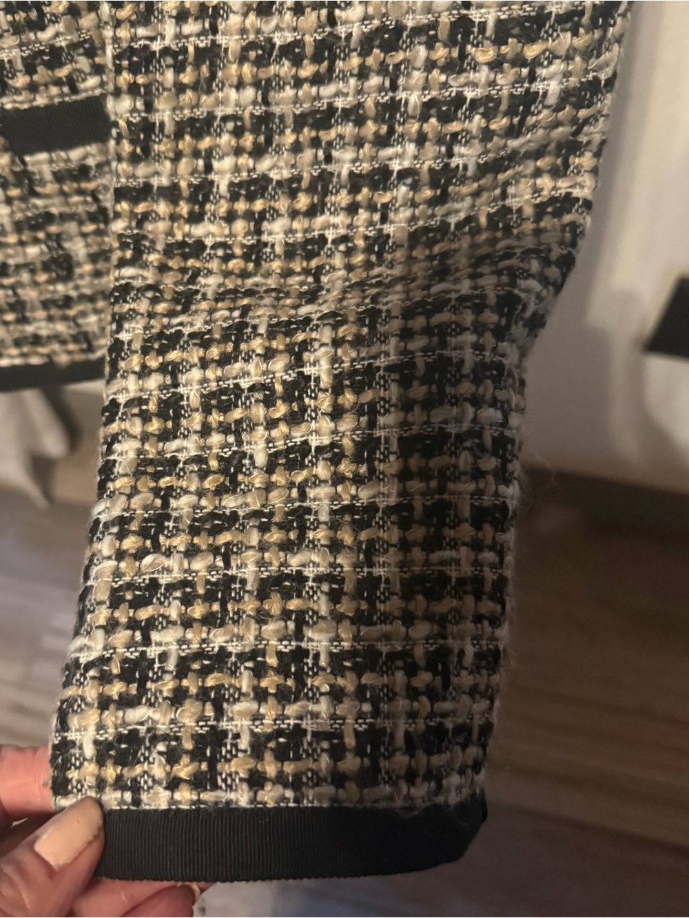 Vintage Kate Hill PetiteTweed Houndstooth Blazer Jacket - Picture 5 of 9